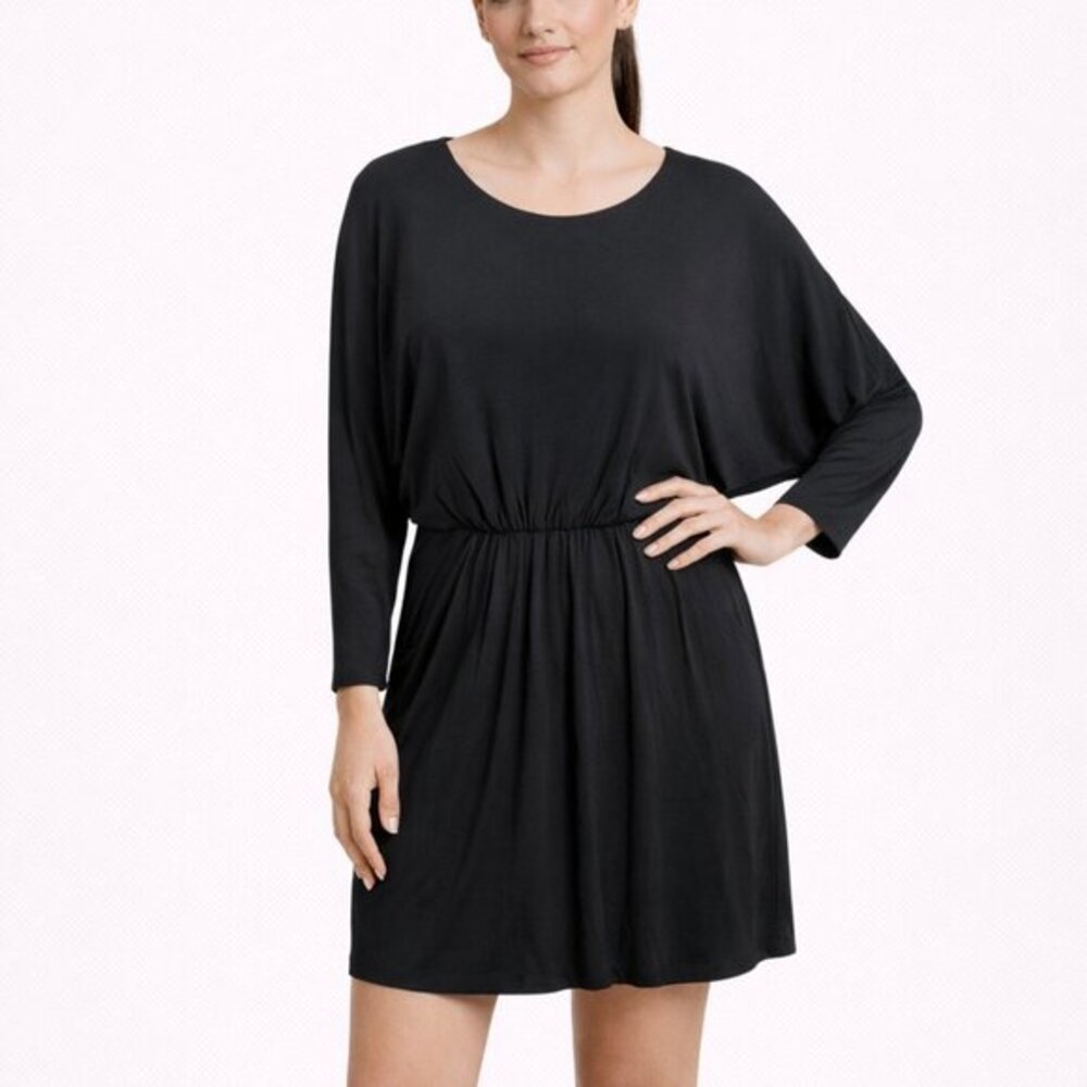 Marie Oliver Layla Dress Women’s Medium Black Dolman Sleeve Gathered Waist